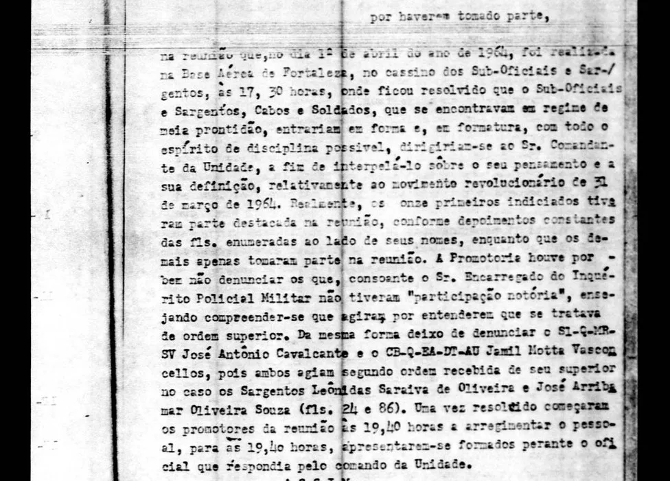 Inquérito traz detalhes sobre a mobilização liderada por sargentos na Base Aérea de Fortaleza