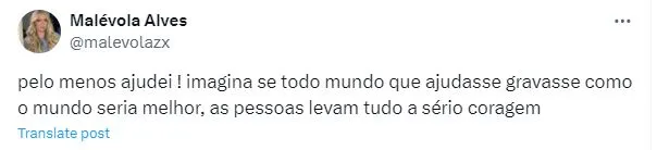 Influenciadora justificou-se afirmando que pessoas 