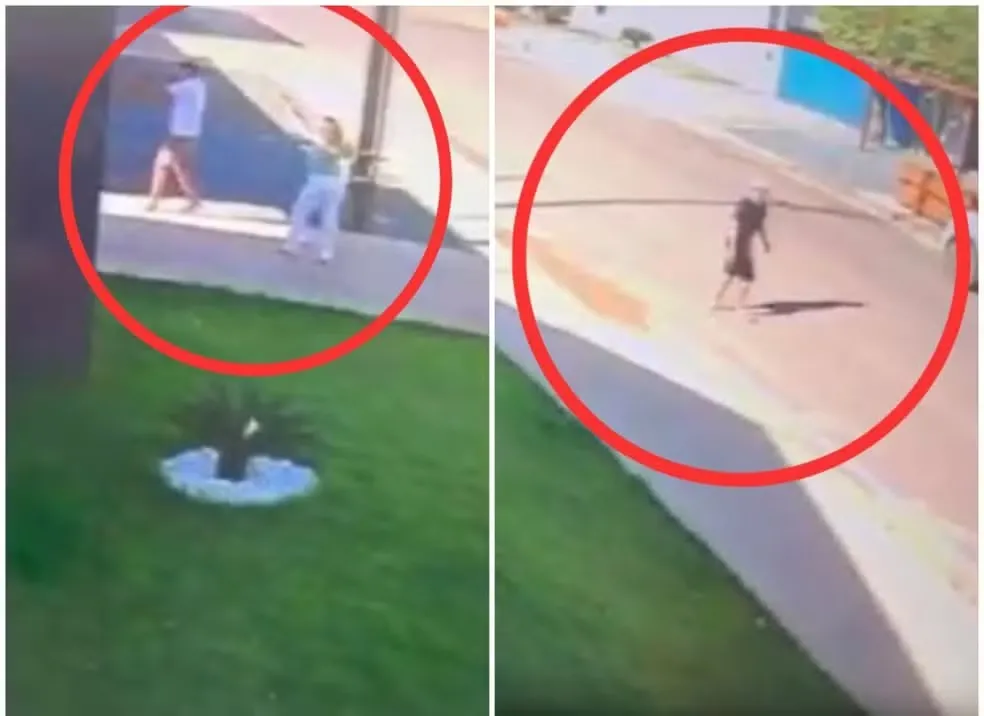 Imagens de câmeras de segurança registraram o crime