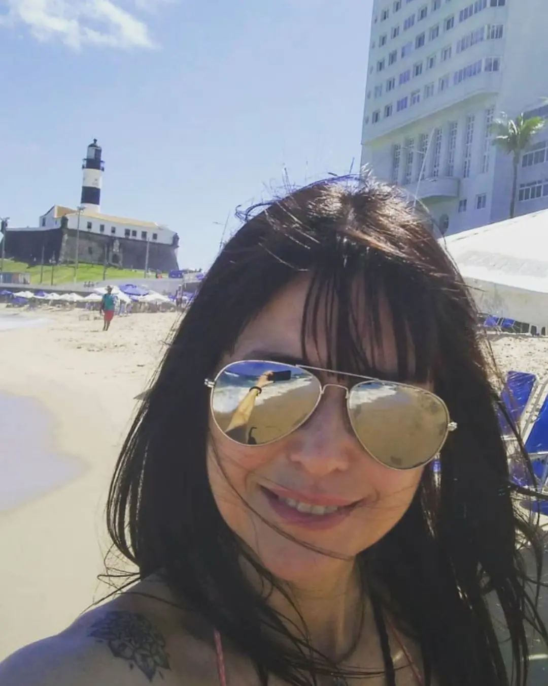 Alejandra Rodríguez visitando Salvador, Bahia.