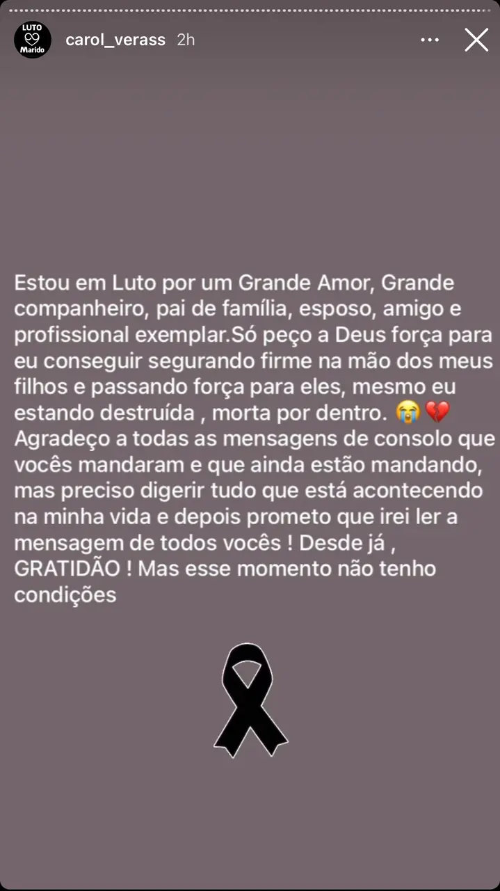Pronunciamento de Carolina Veras, esposa de vereador César Veras, morto em Camocim