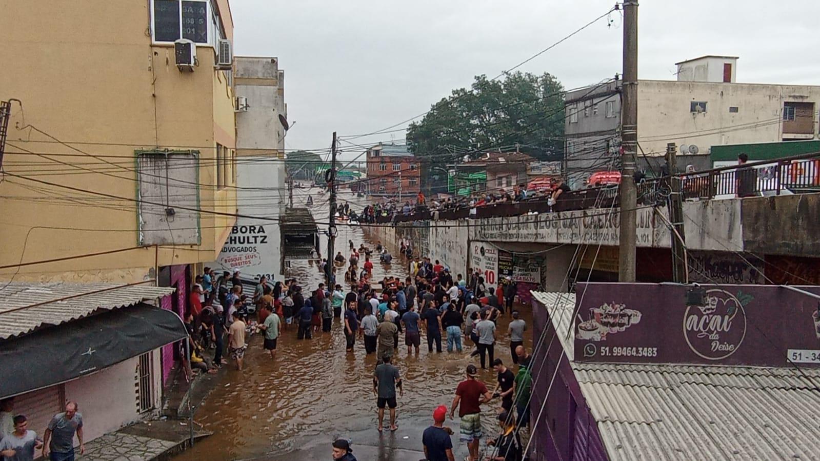 Imagem da enchente na cidade de Canoas-RS