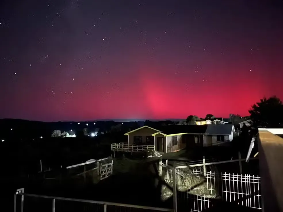 Aurora astral em Los Lagos, no Chile