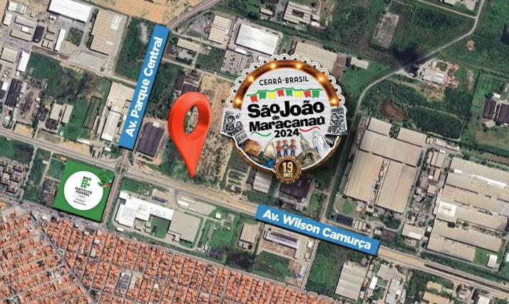 Mapa do novo espaço de eventos do São João de Maracanaú