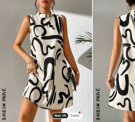 Vestido estampado vendido da Shein