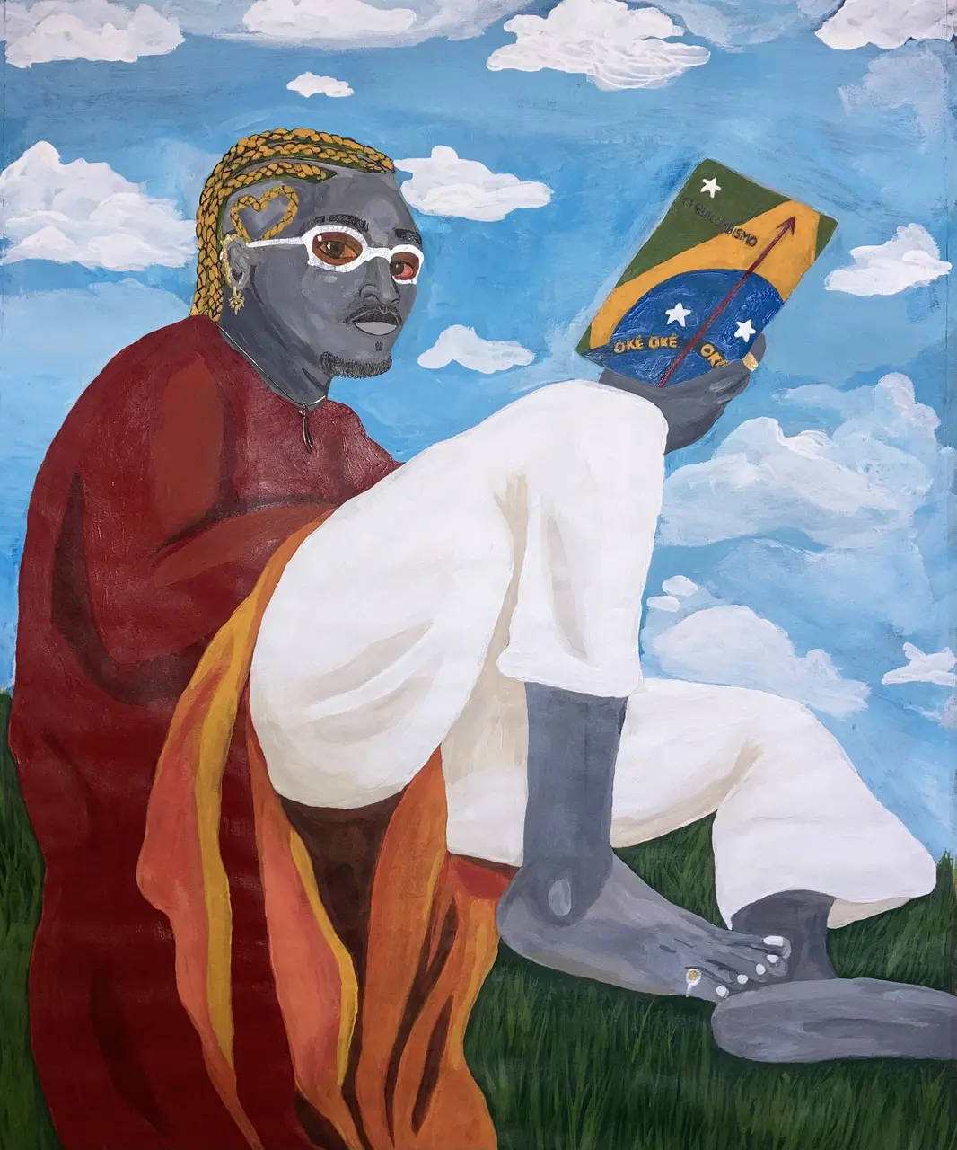 Obra 'O Quilombismo' (2024), de Blecaute, referencia obra do intelectual Abdias do Nascimento (1914-2011)