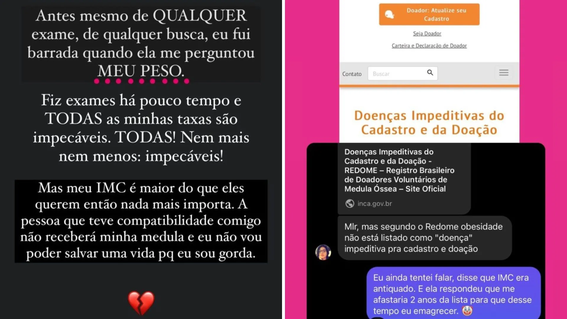 Carol Zacarias deu detalhes do contato com o Redame