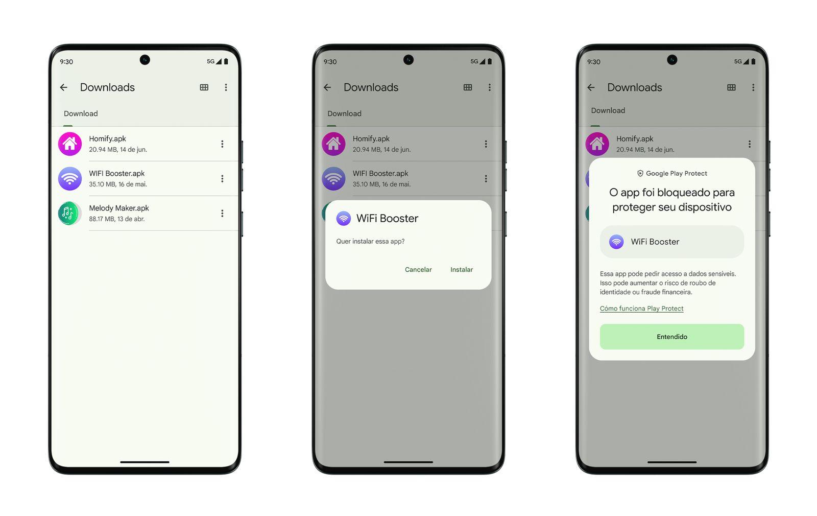 telas do google play protect