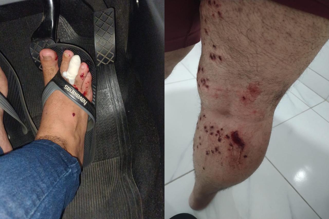 ferimentos de motoristas após confusão em protesto