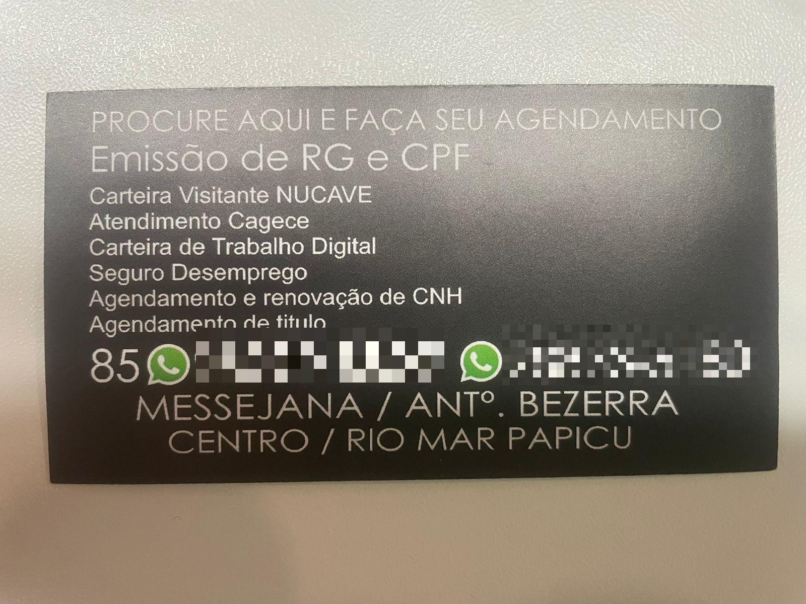 Print de cartão de lan house