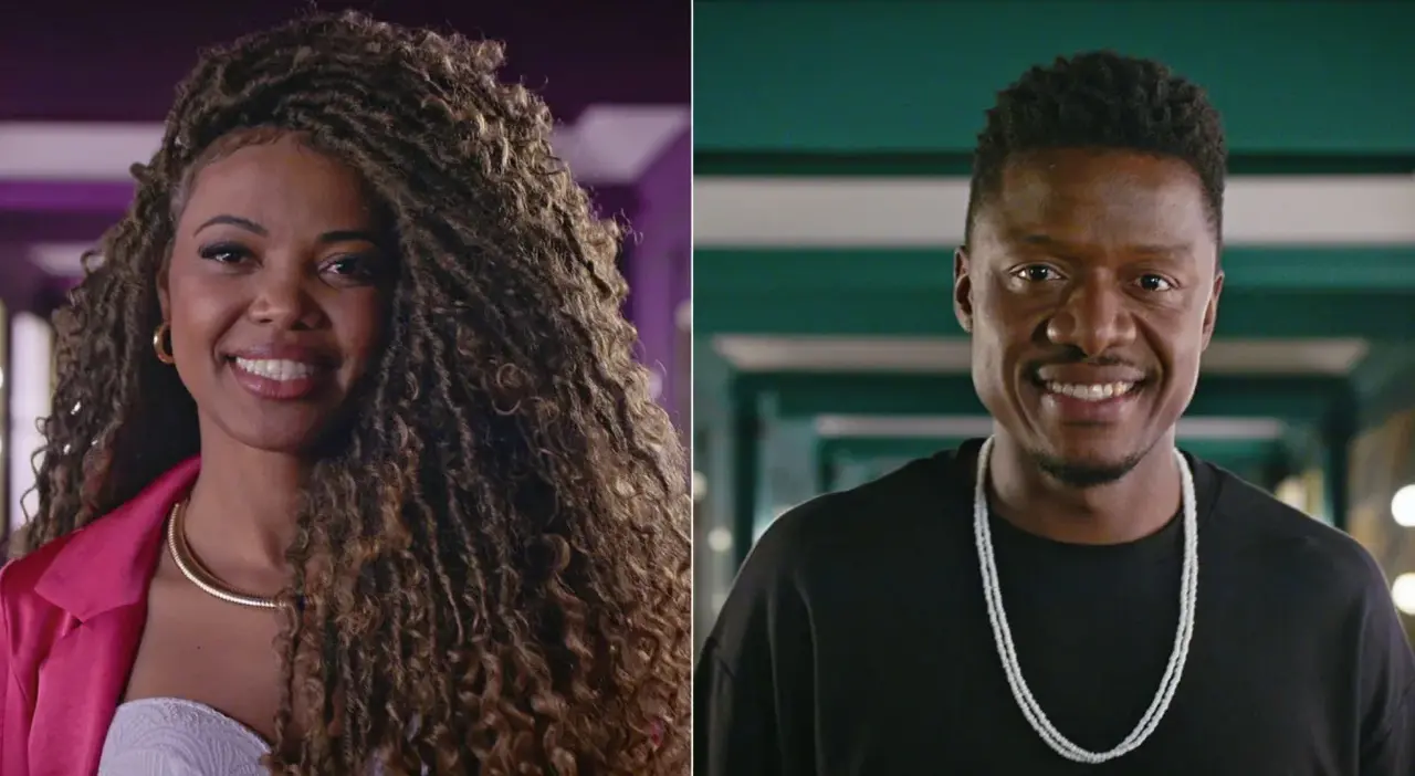 Ingrid e Leandro em cenas de Casamento às Cegas