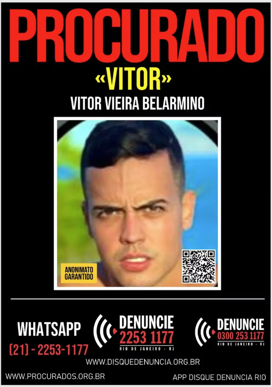 O influenciador Vitor Vieira Belarmino é o principal suspeita do crime e segue sendo procurado pela polícia