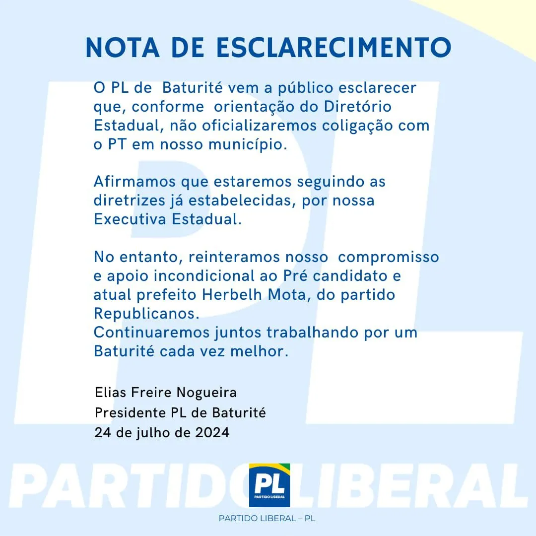 Nota do PL de Baturité