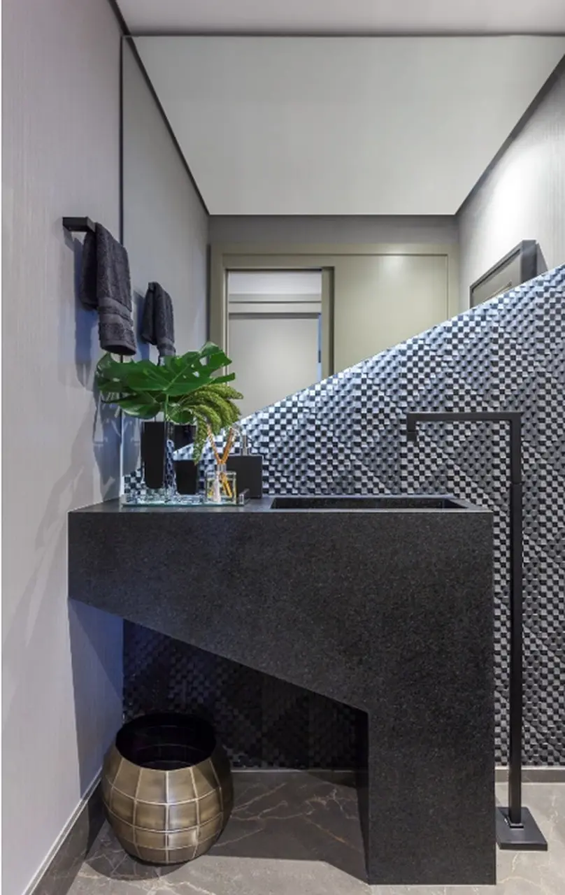 Outro modelo de torneira de chão em projeto doe scritório Cristiane Schiavoni Arquitetura e Interiores