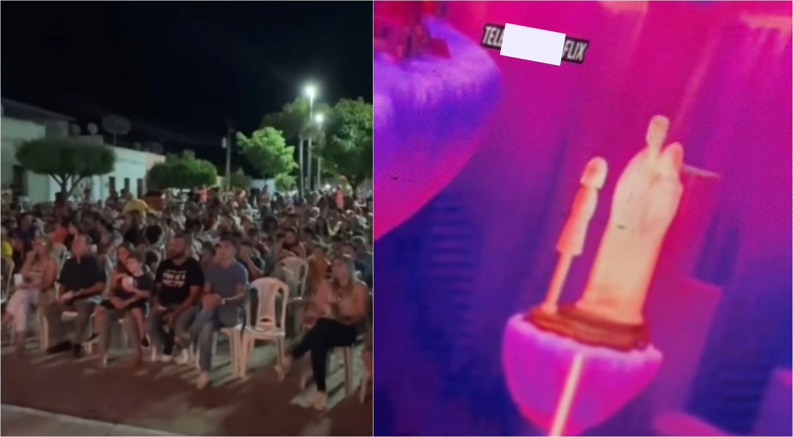 O prefeito assistiu ao filme ao lado da população. Na cópia usada pela gestão municipal havia uma marca d'água da plataforma de onde e a versão pirata foi baixada