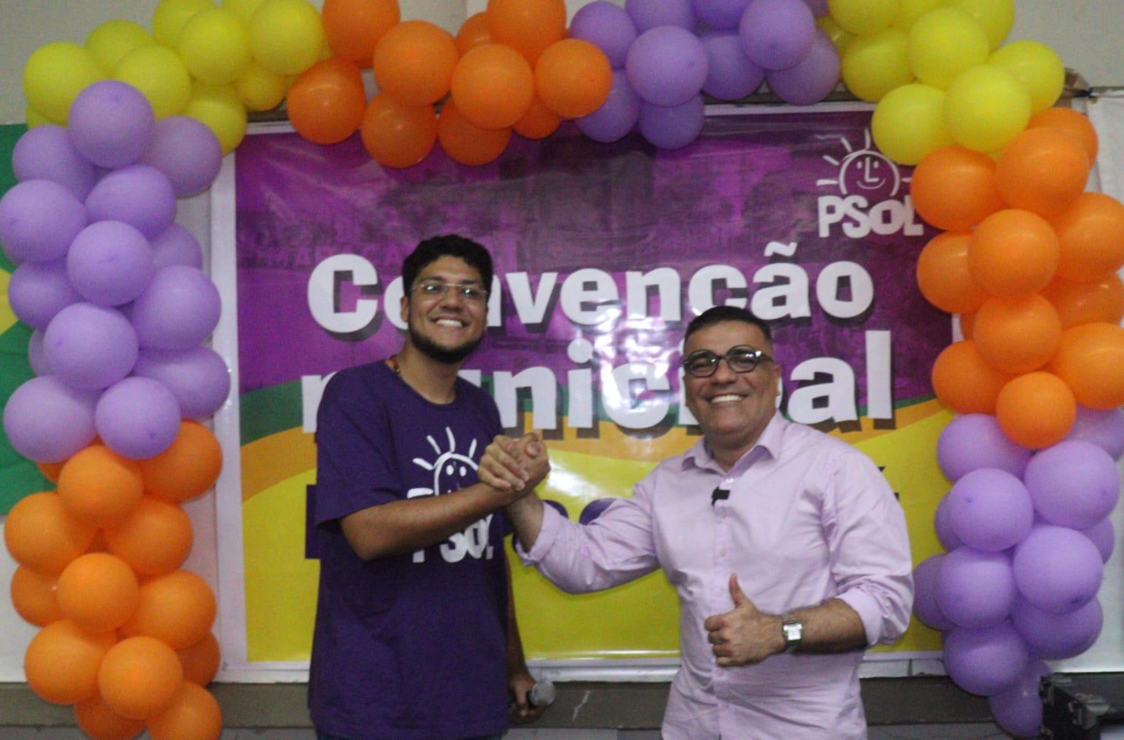 Joel Wirlo e Professor Ernesto na convenção do Psol em Maracanaú