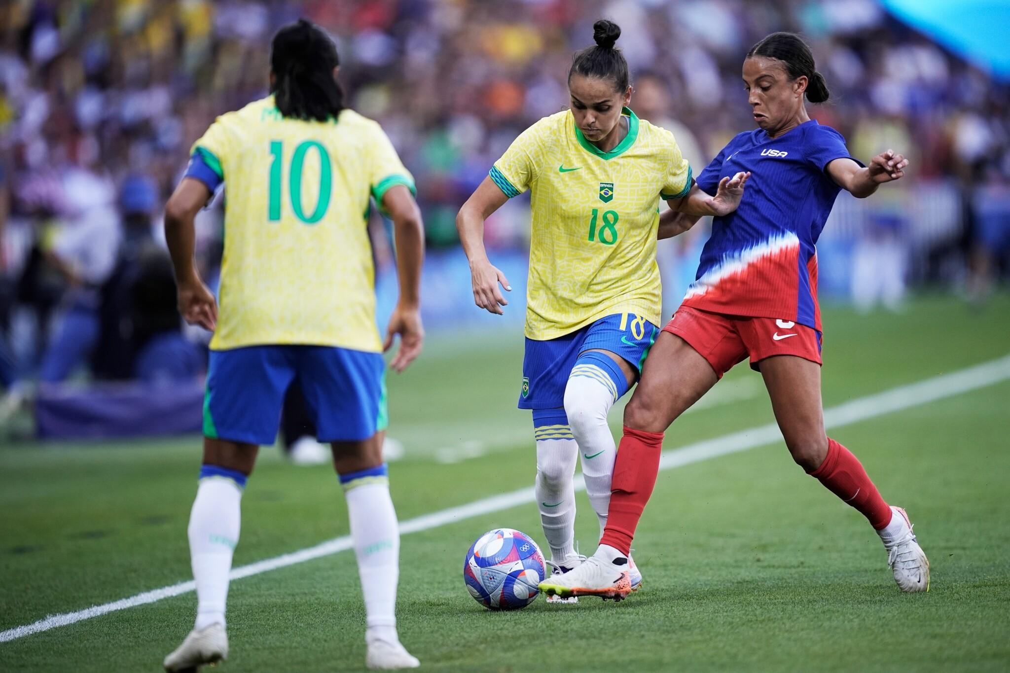 Gabi Portilho durante Brasil x Estados Unidos nas Olimpíadas 2024