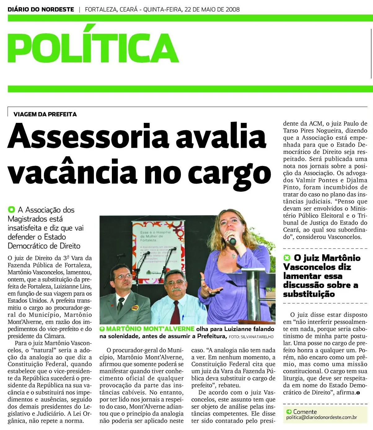 Edição do Diário do Nordeste de 22 de maio de 2008