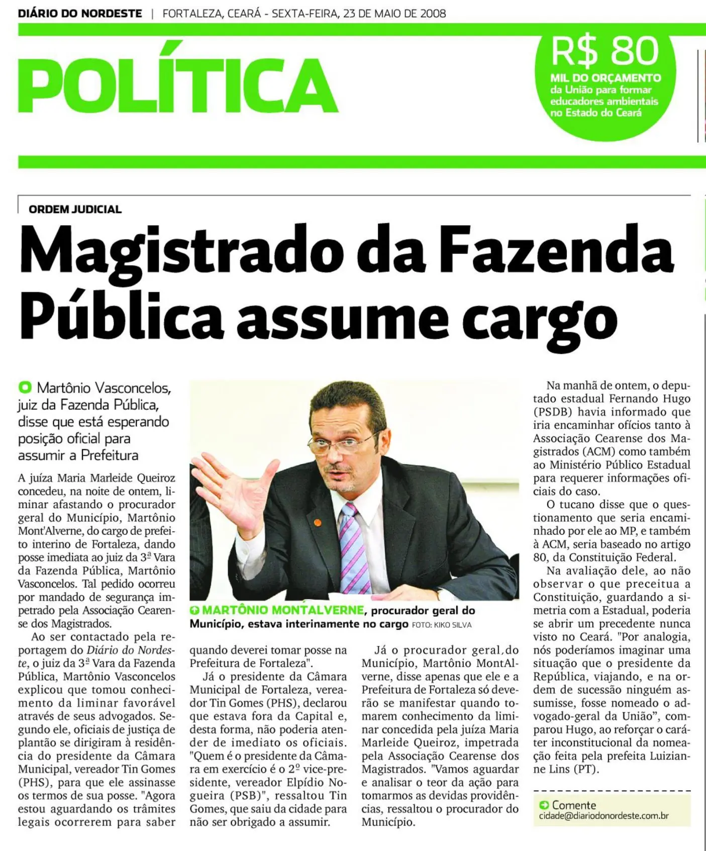 Edição do Diário do Nordeste de 23 de maio de 2008
