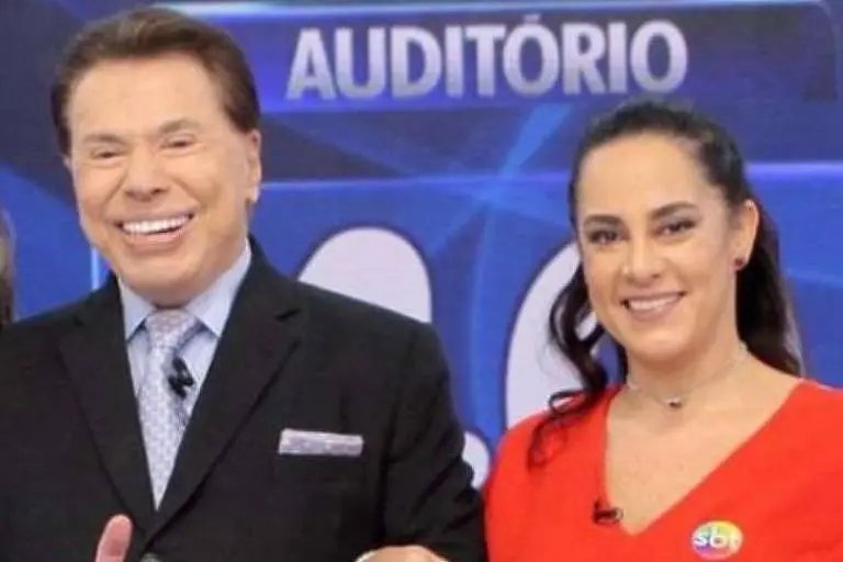 Silvio Santos e a filha Silvia Abravanel