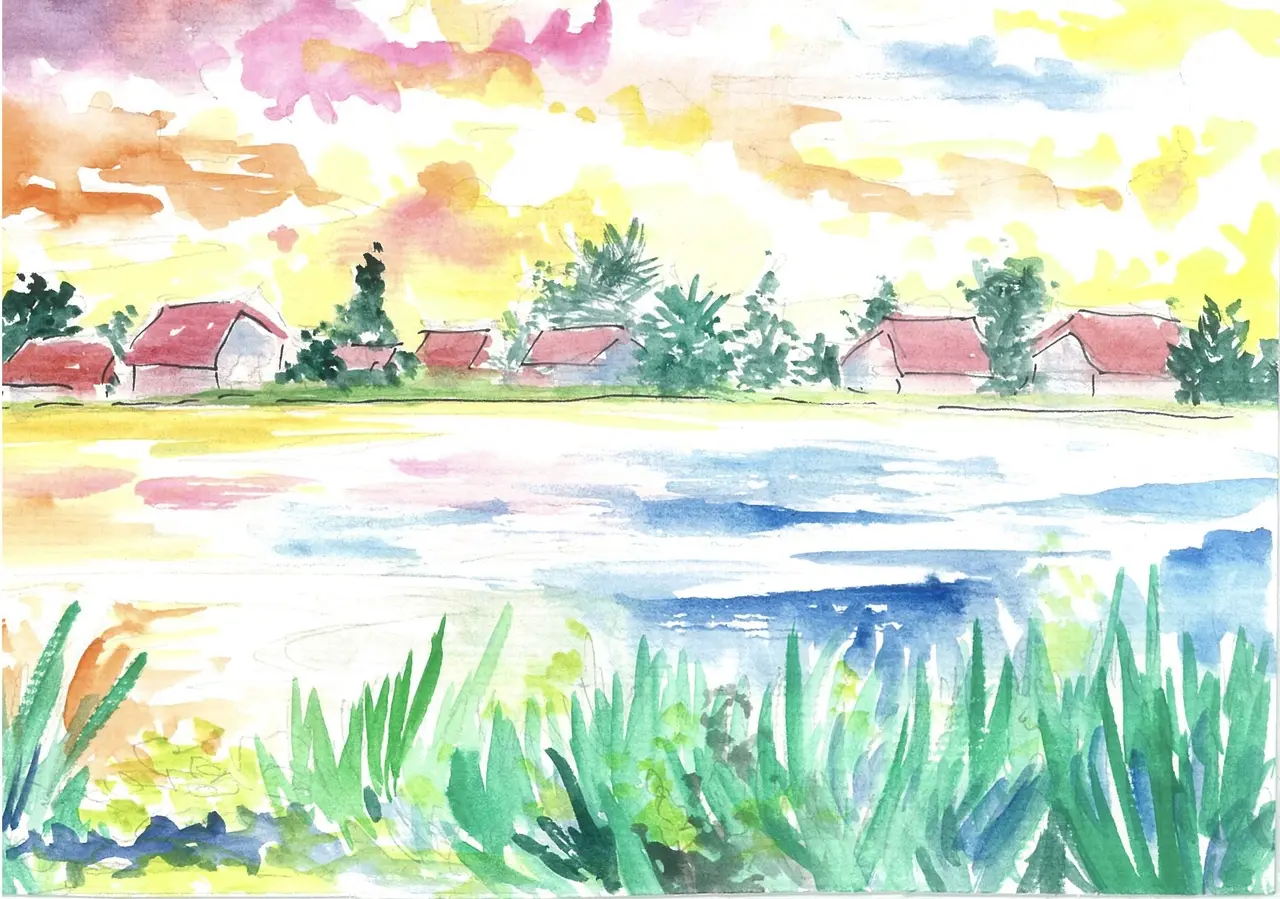 Ilustração do cenário principal do livro 