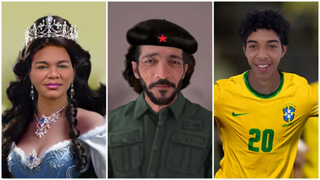 Montagem com três fotopinturas