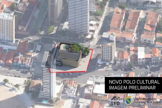 Imagem preliminar de maquete de novo polo cultural da UFC