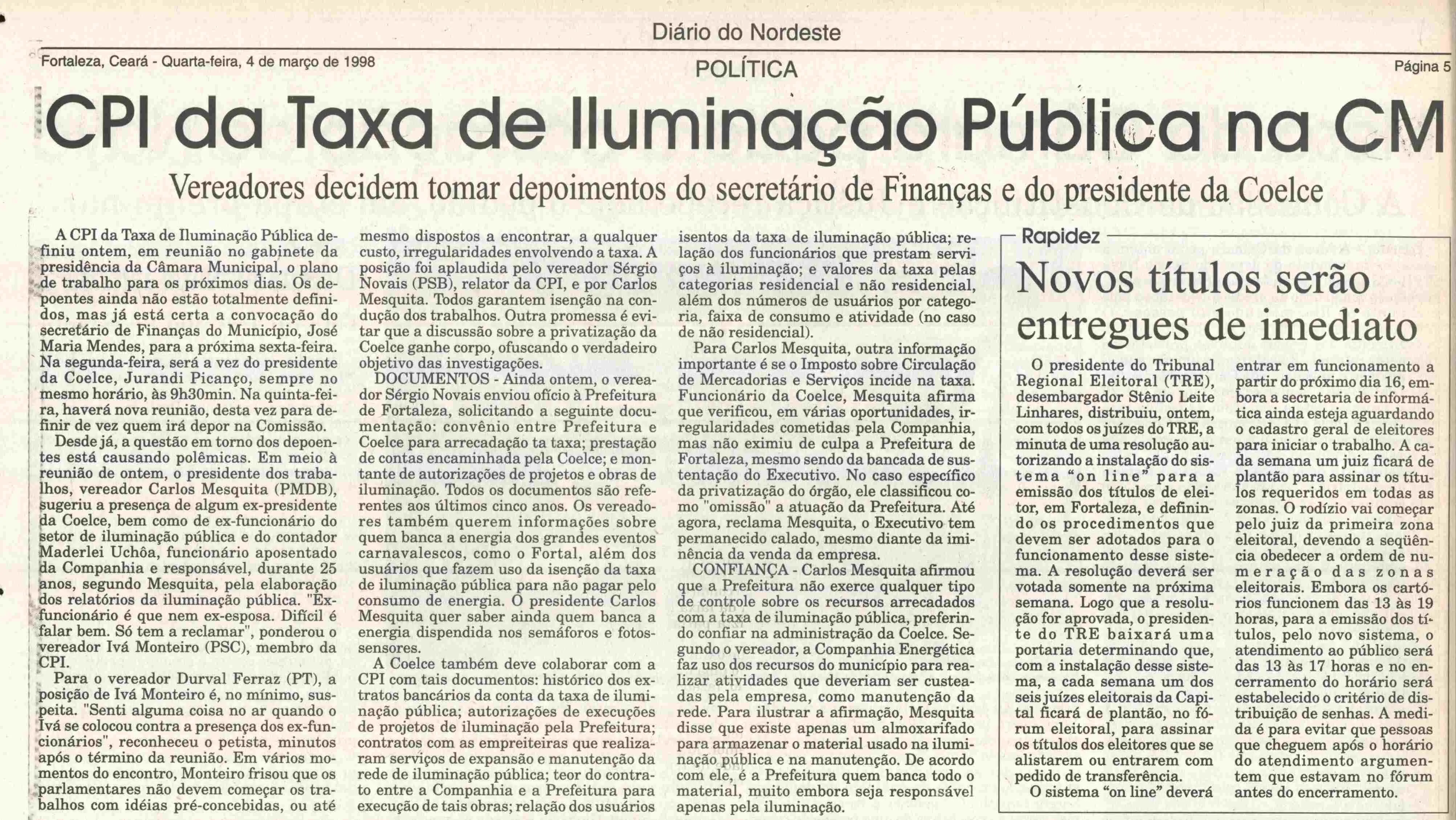 Recorte da CPI da TIP