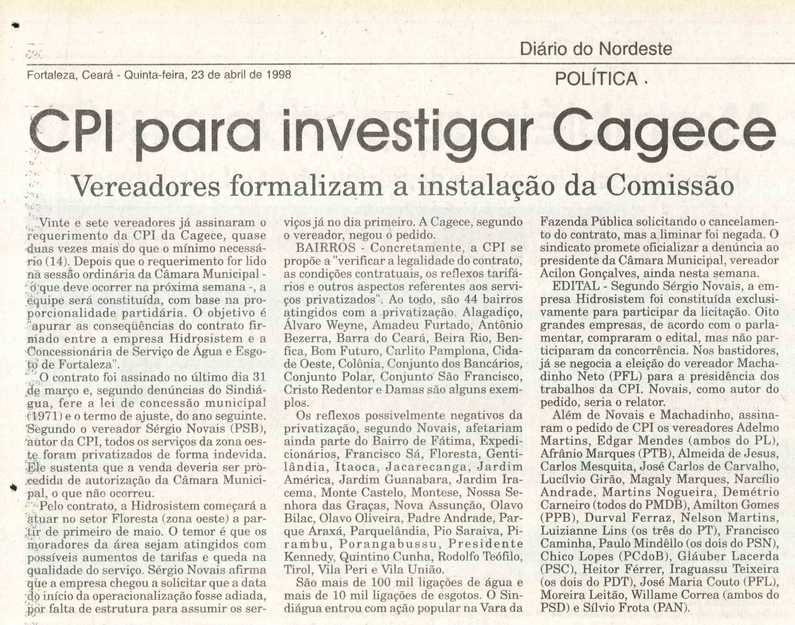 CPI da Cagece