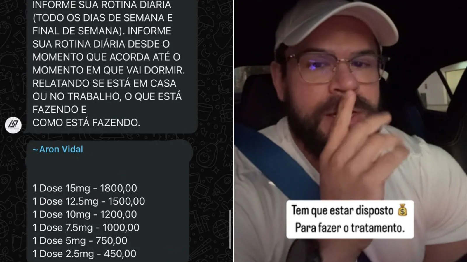 Em grupo, valores das doses é divulgado para interessados