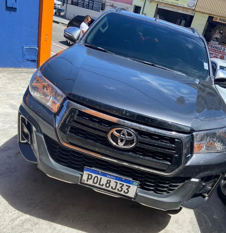 Cachorrinhas estavam na Hilux de cor cinza escuro da família
