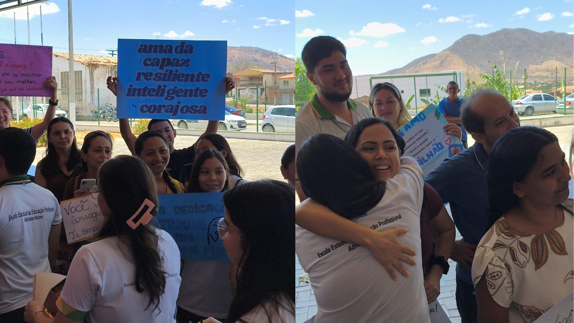 Alunos do terceiro ano são homenageados por escola pública no interior do Ceará às vésperas do Enem