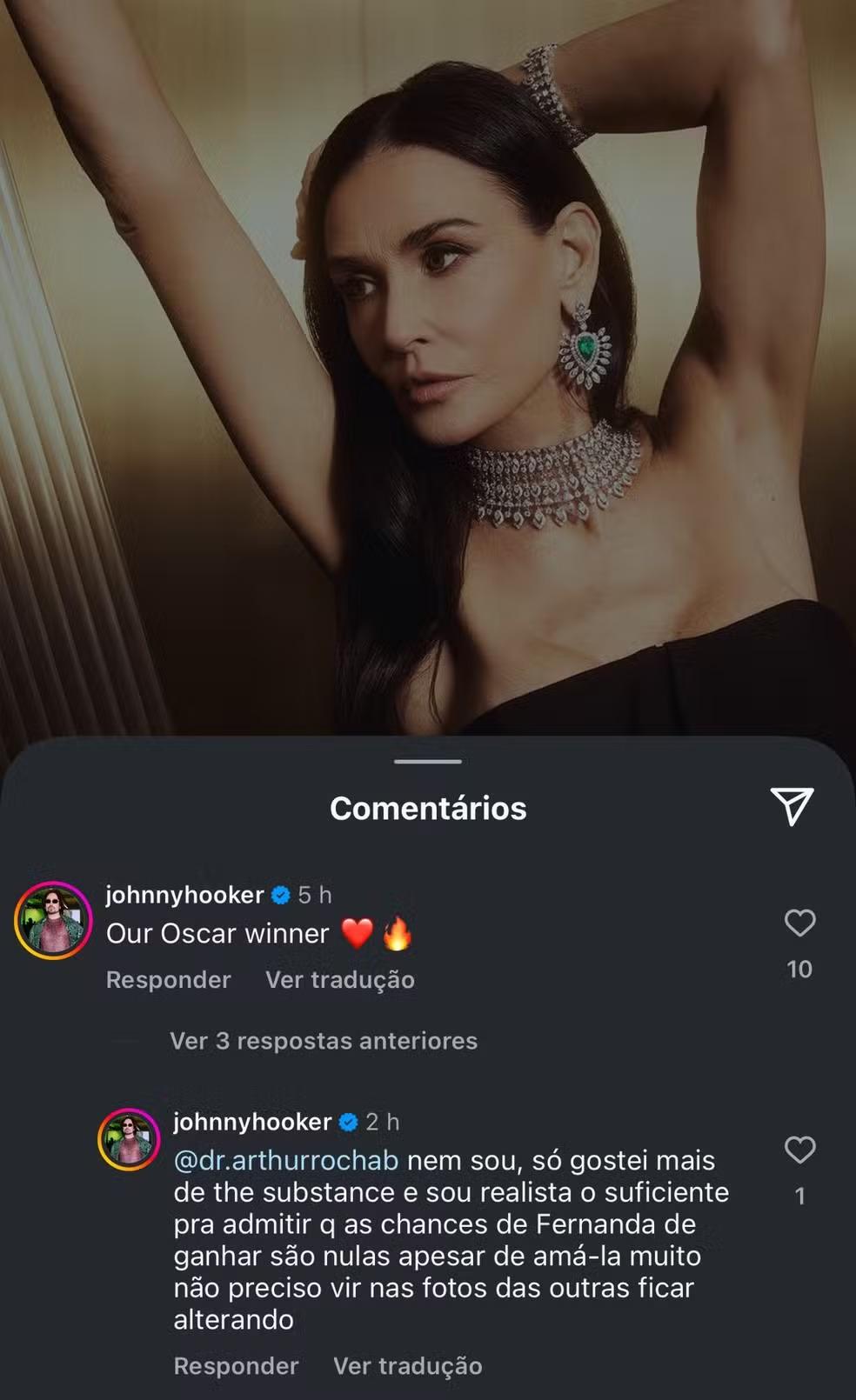 captura de tela de comentário em post do instagram