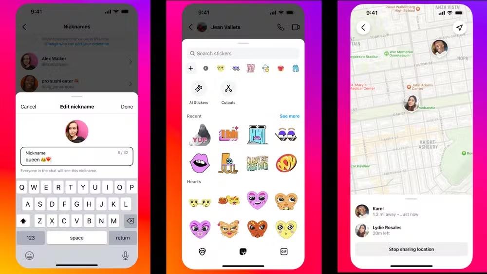 Atualizações incluem apelidos personalizados, novas figurinhas e compartilhamento de localização