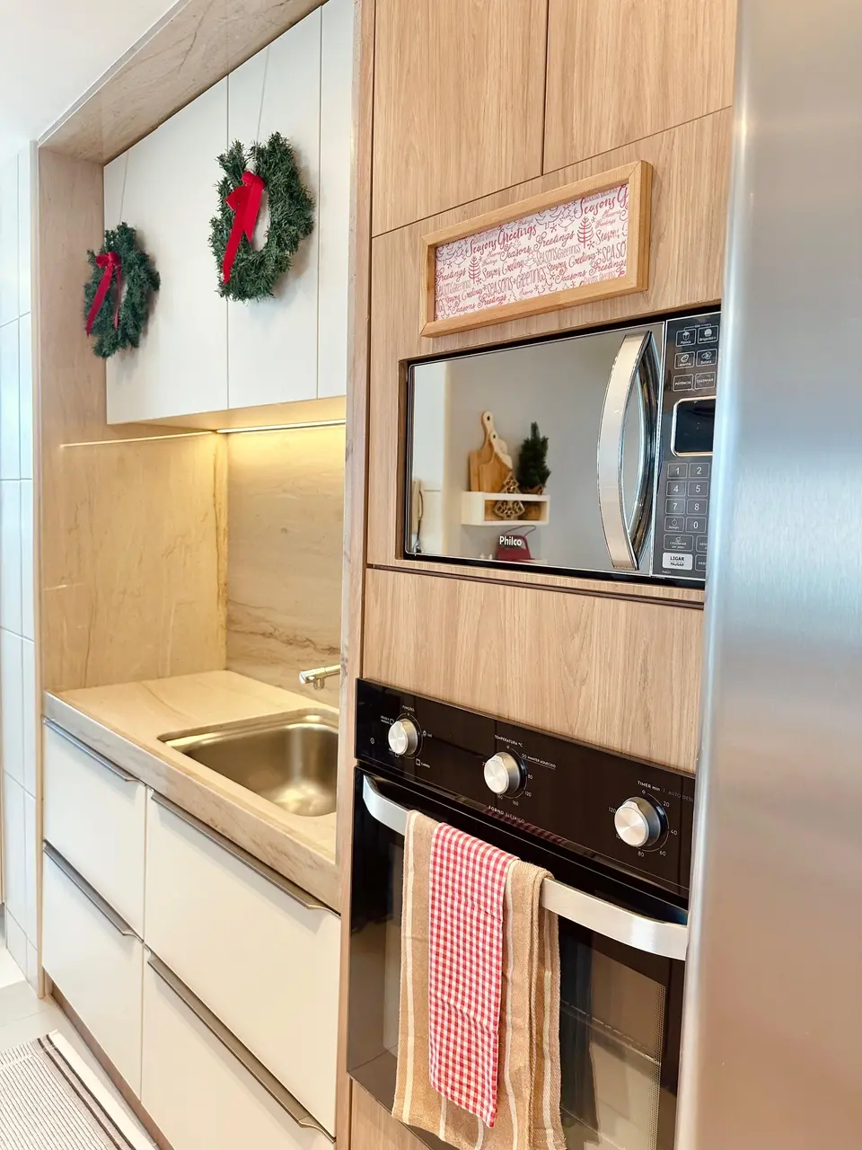 Pano de prato nas cores do Natal para deixar tudo harmonizando