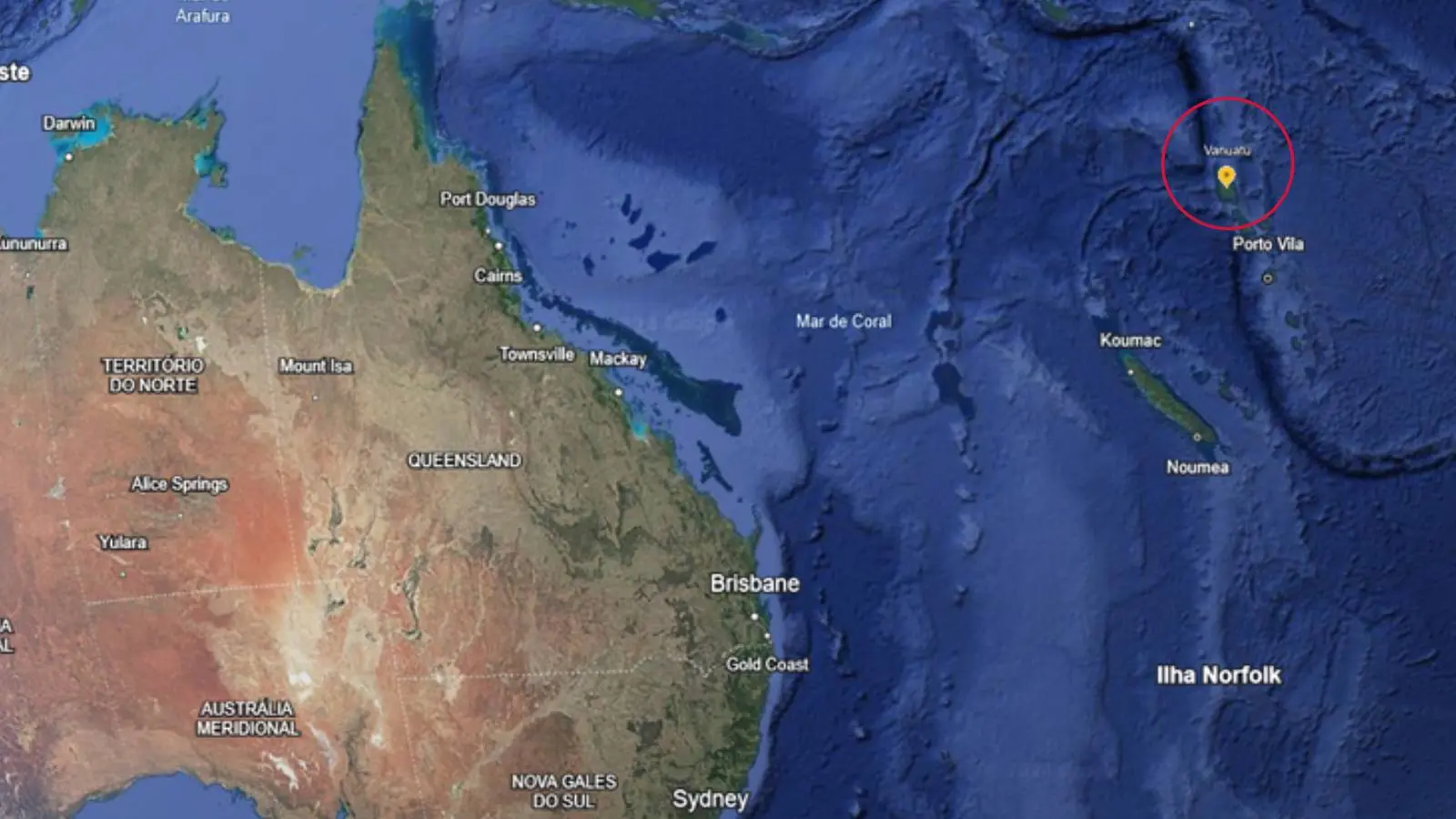 mAPA MOSTRA Onde fica Vanuatu