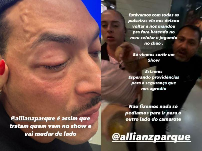 Felipe Franco mostra agressões