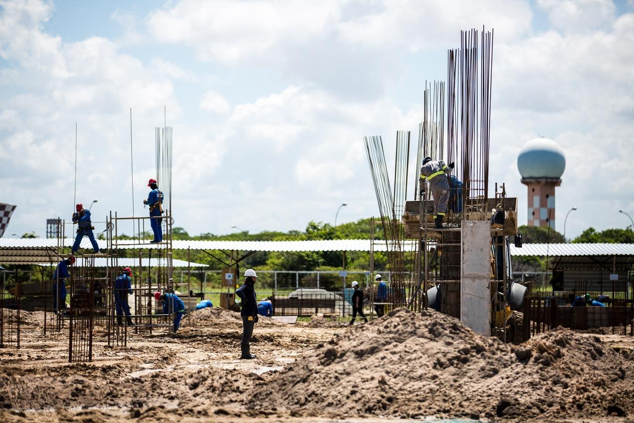 Trabalhadores nas obras do campus do ITA Ceará