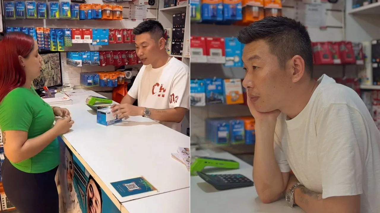 Lin Yihui tem duas lojas de importados no centro de Sobral