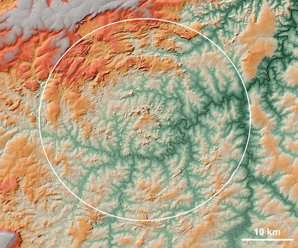 Visão de satélite do Domo, utilizado pelo IUGS para os estudos de classificação