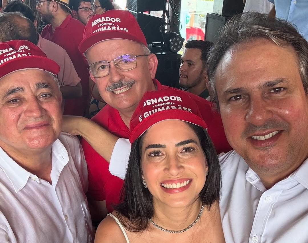 Bonés usados na festa de aniversário do deputado José Guimarães