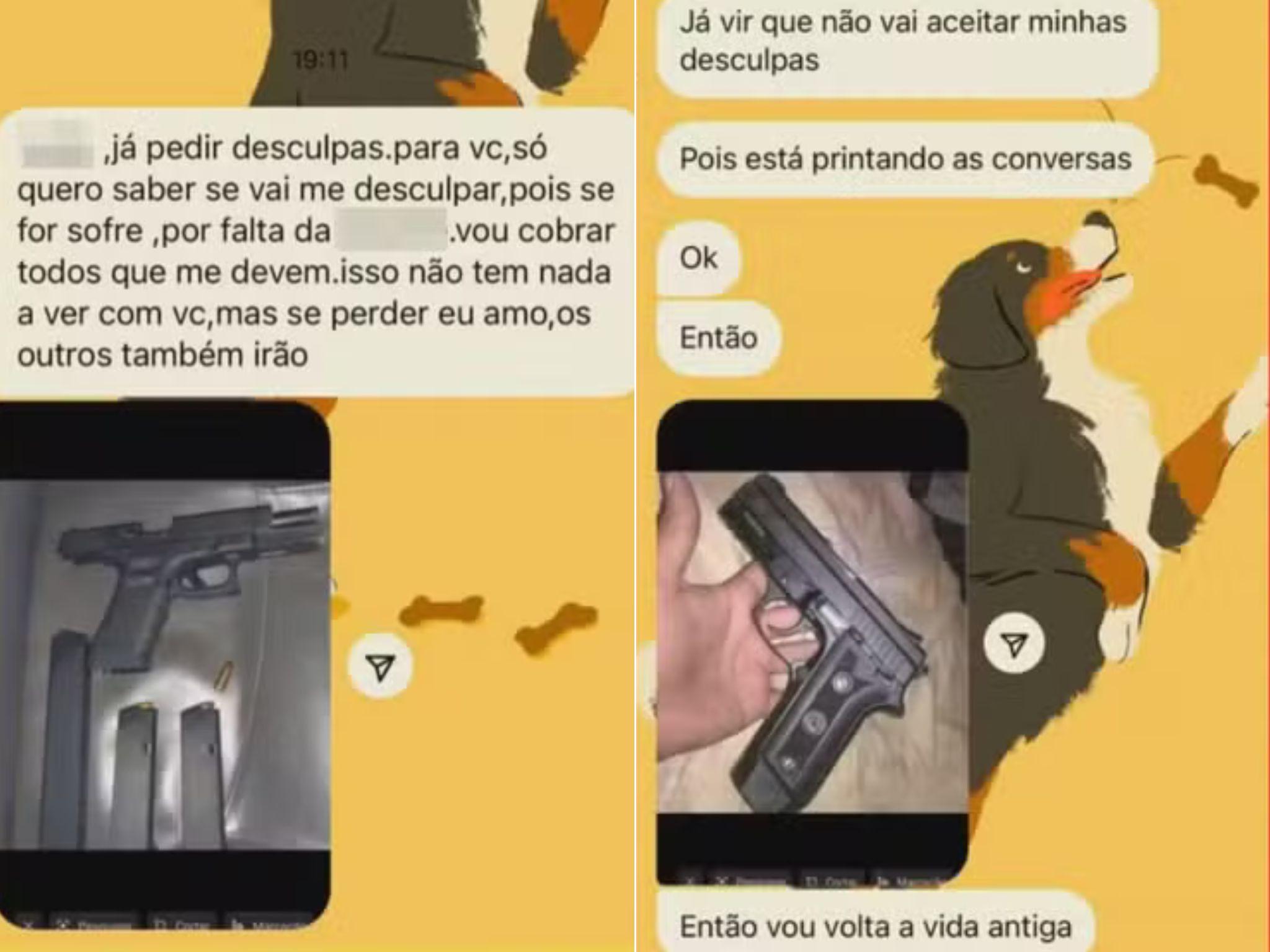 Prints mostram mensagens com ameaças enviadas à amiga da esposa do suspeito