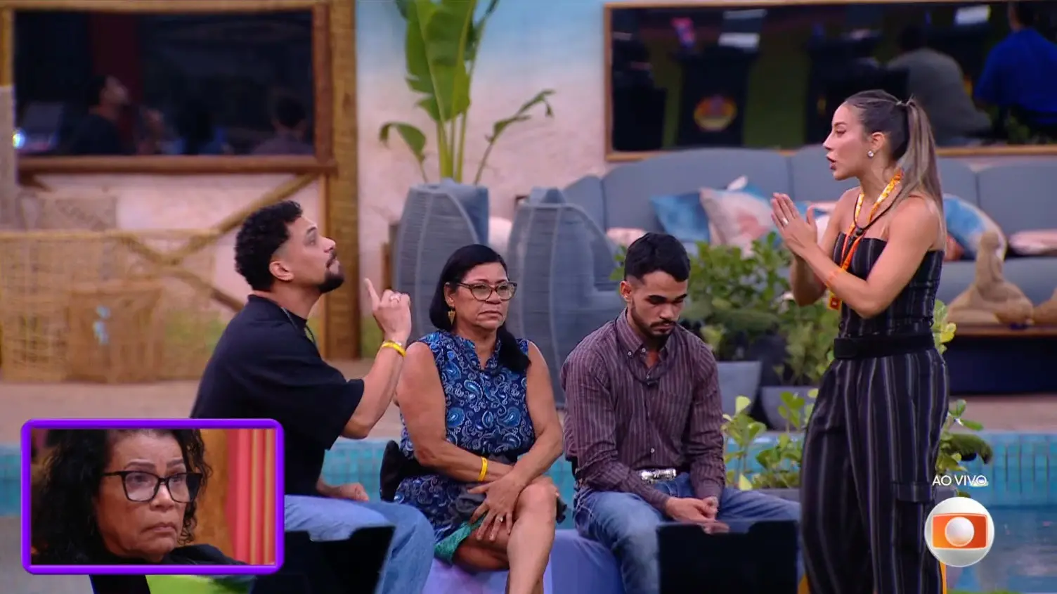 Renata e Vinicius discutem durante o Sincerão do BBB 25