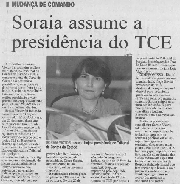 Soraia Victor na presidência do TCE Ceará