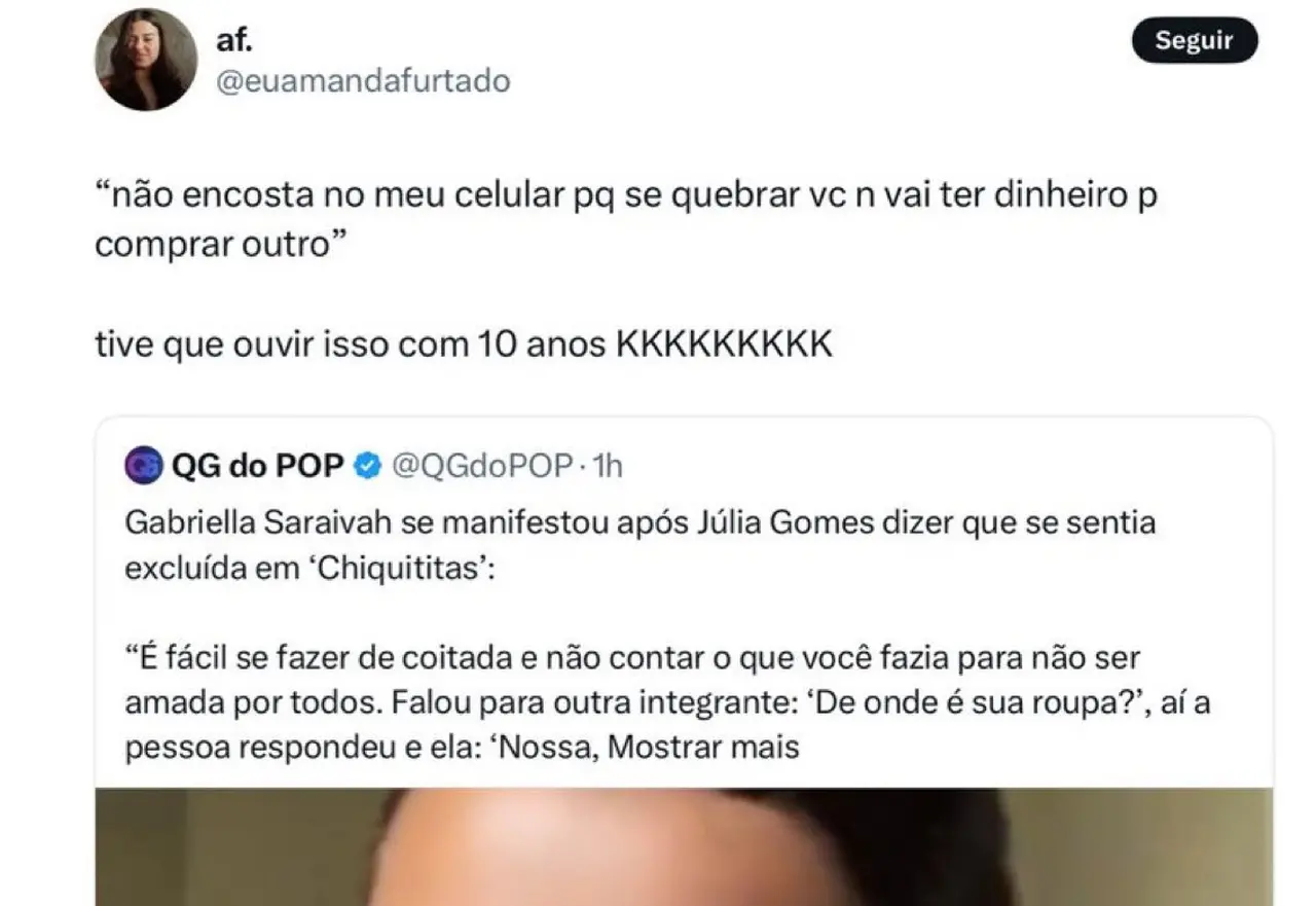 Texto de Amanda Furtado sobre a polêmica com Júlia Gomes.