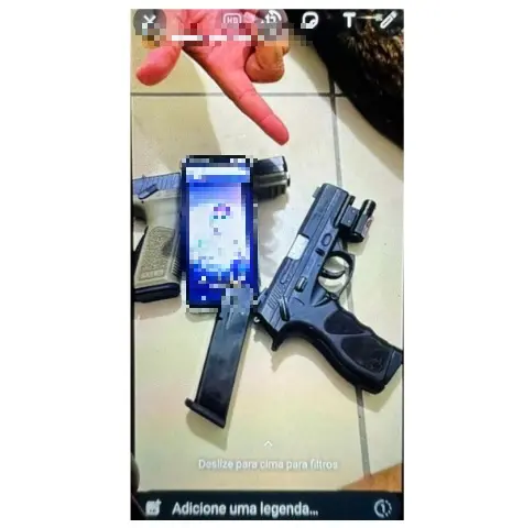 Imagem da publicação na rede social Instagram que levou a Polícia ao réu