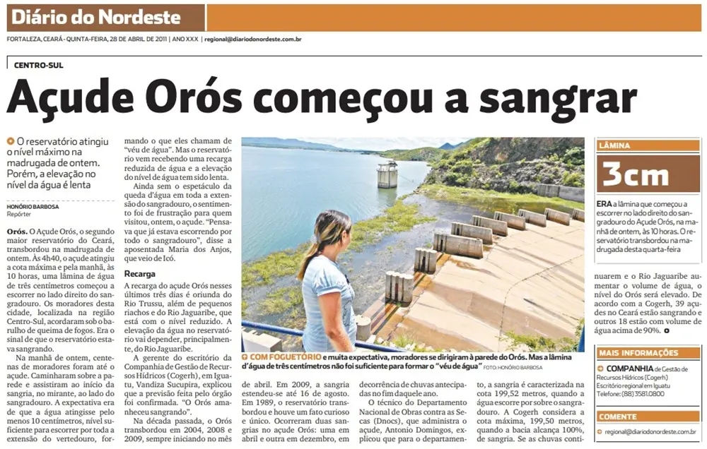 imagem de uma matéria de jornal impresso