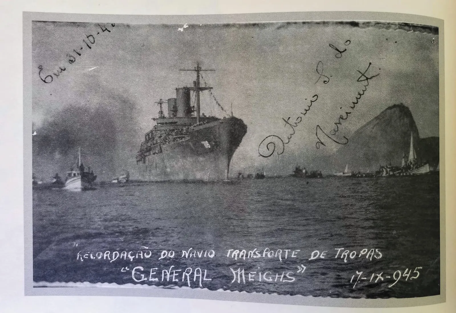 Imagem do navio que transportou as tropas brasileiras na Segunda Guerra Mundial