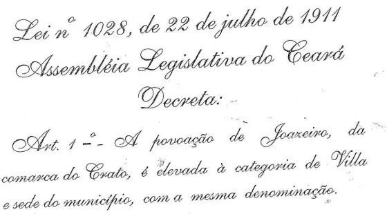 Lei que emancipou Juazeiro
