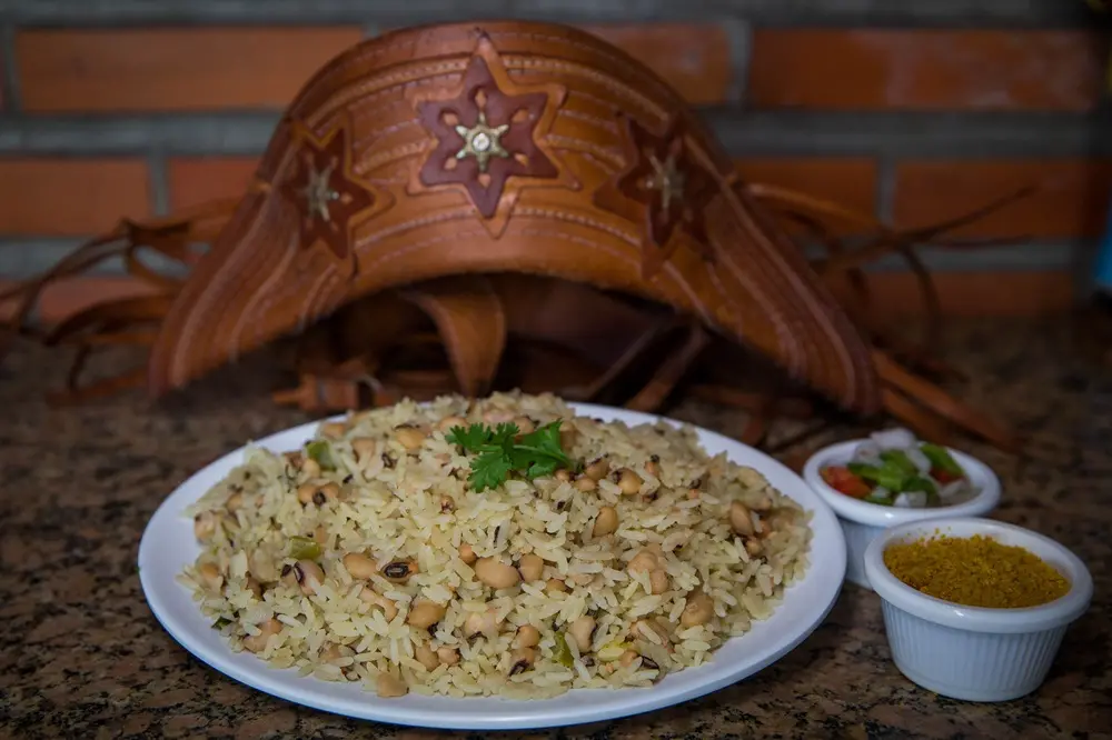 Na imagem, prato de baião de dois do Rei do Baião